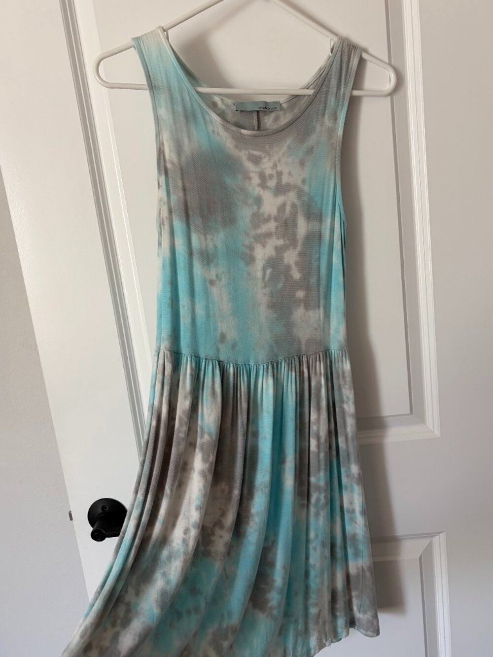 Chatoyant Aqua Blue Tie-dye Dress